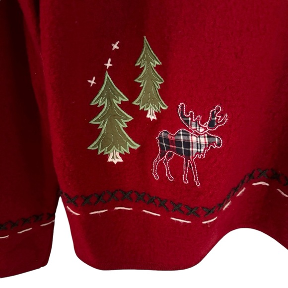Vintage Coldwater Creek Red Wool Winter Christmas  Cardigan Sweater Size Medium - Picture 8 of 10